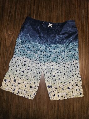 Men's Blue Ombre Hexagon Swim Board Shorts